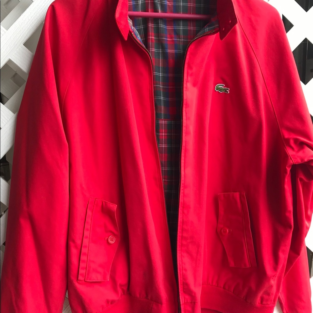 Men’s Lacoste Zippered Jacket with Plaid Lining